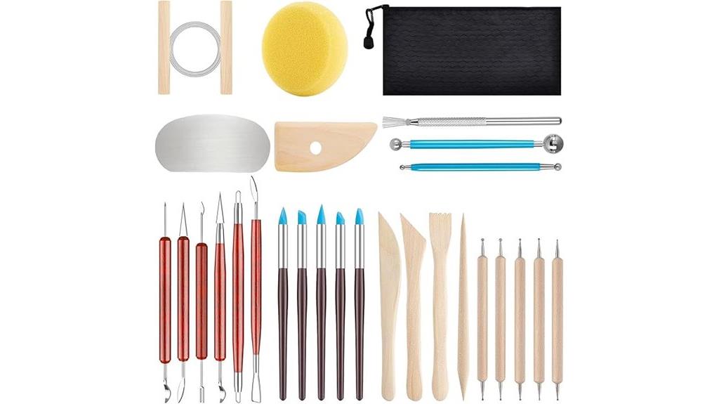 28 piece clay tools set