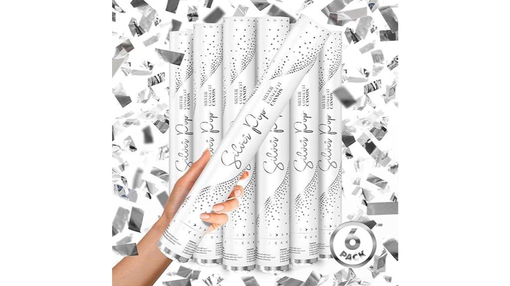 biodegradable silver confetti cannons