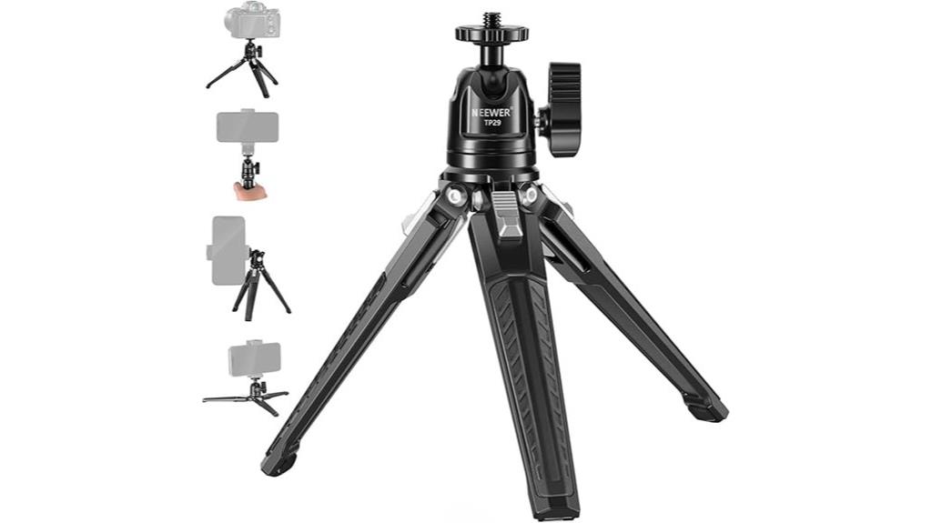 compact metal tripod with ball head
