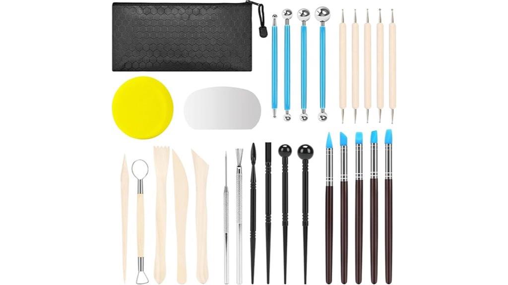 comprehensive 28 piece clay tool kit