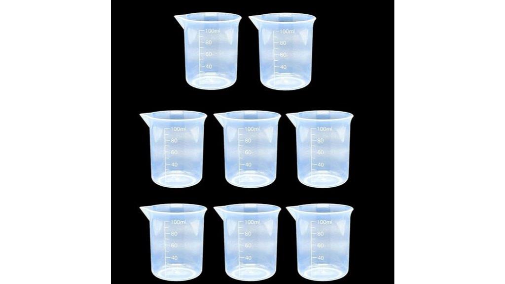 eight 100ml plastic cups