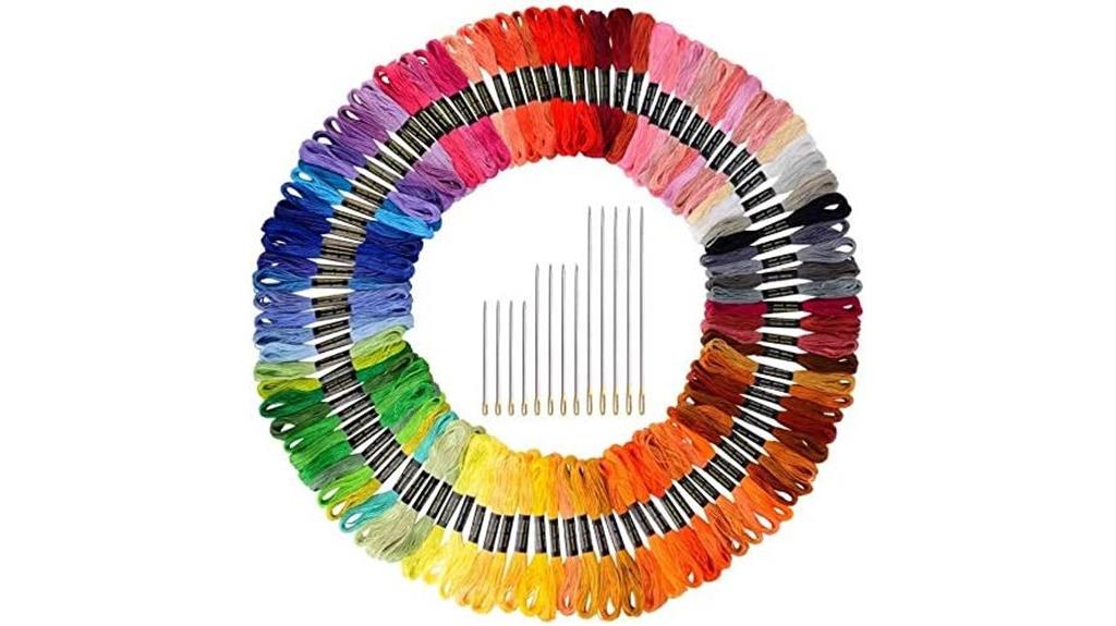 embroidery floss with needles