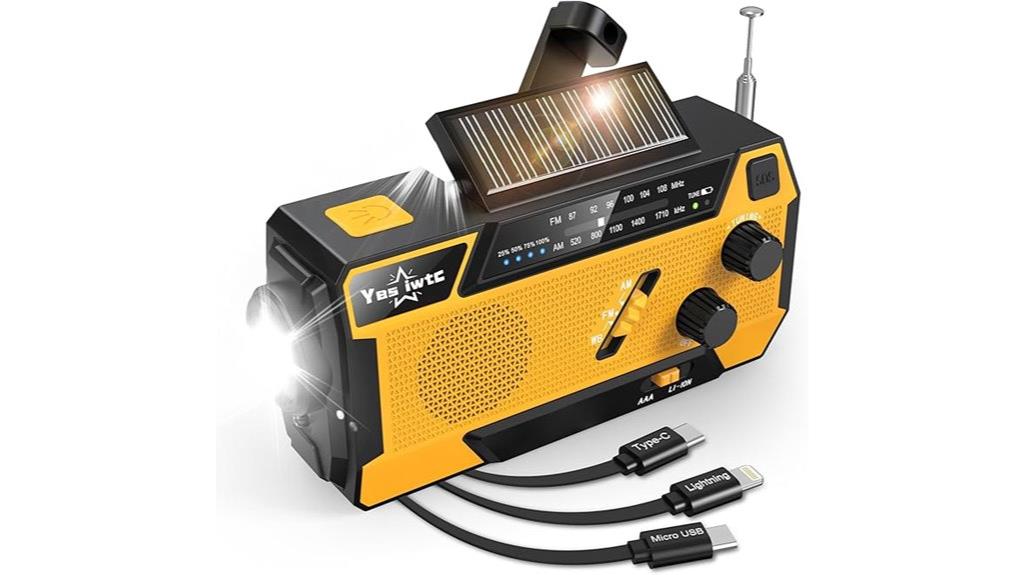 emergency radio with crank