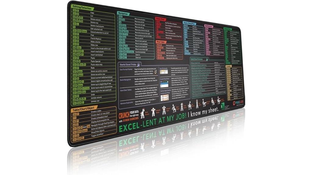 excel shortcut and gaming mousepad