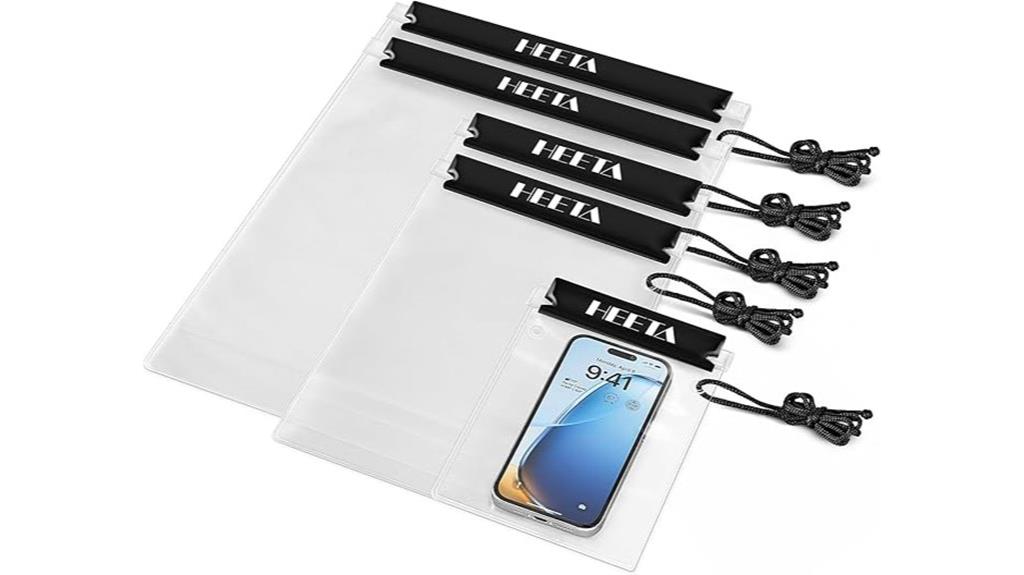 five waterproof dry bags
