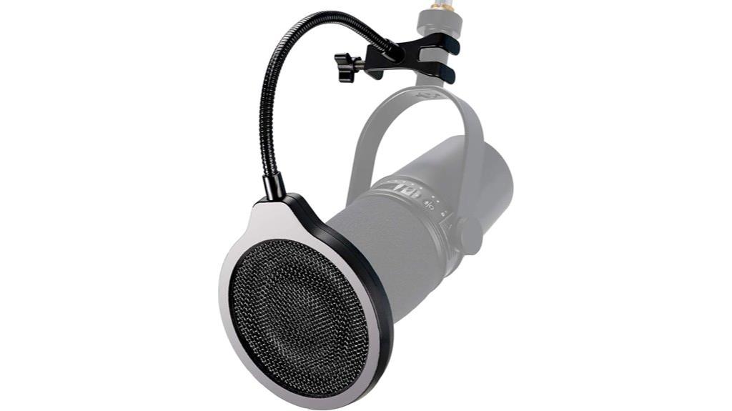 flexible microphone pop filter
