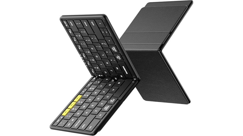 foldable leather bluetooth keyboard