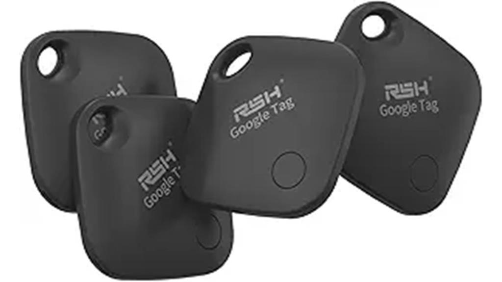four pack android luggage trackers