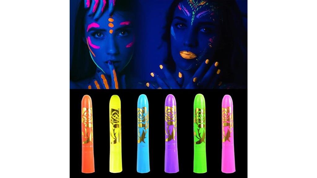 glow in the light face paint