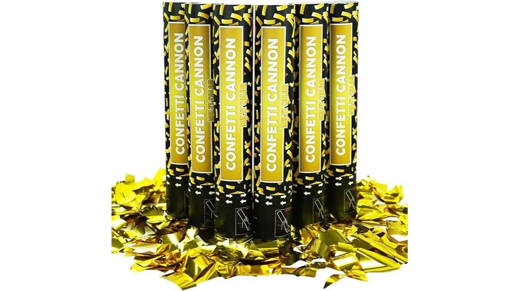 gold confetti party poppers
