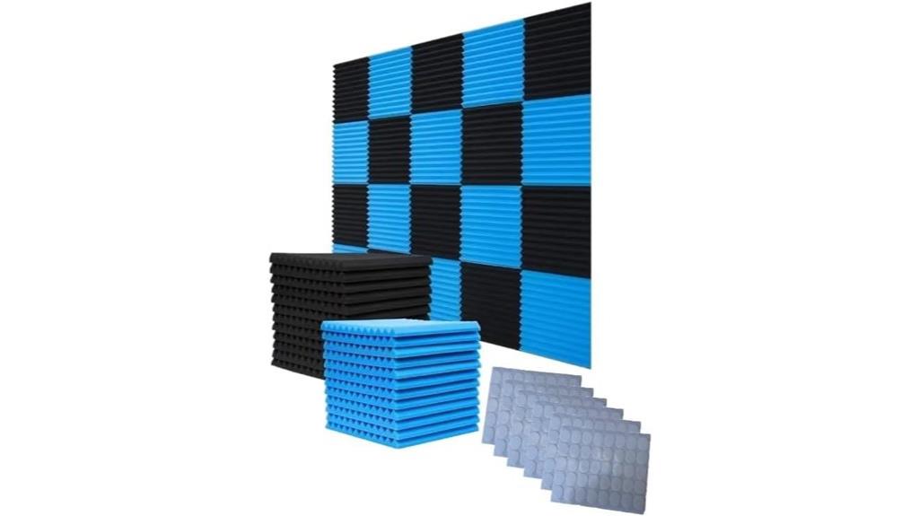 large blue black acoustic panels