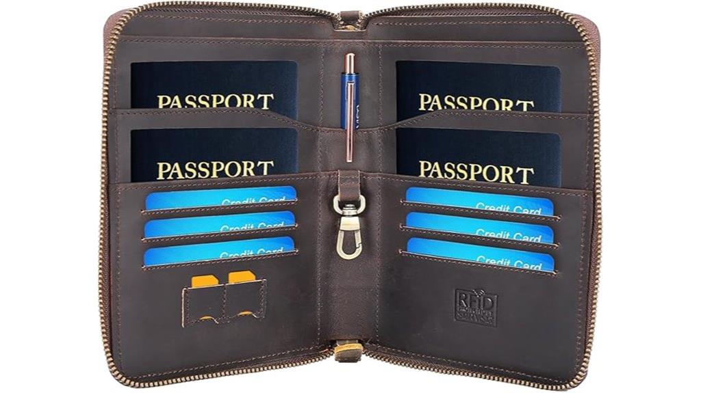 leather family passport wallet