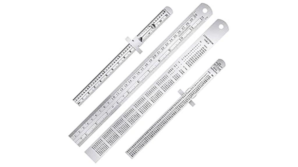 metal pocket rulers set