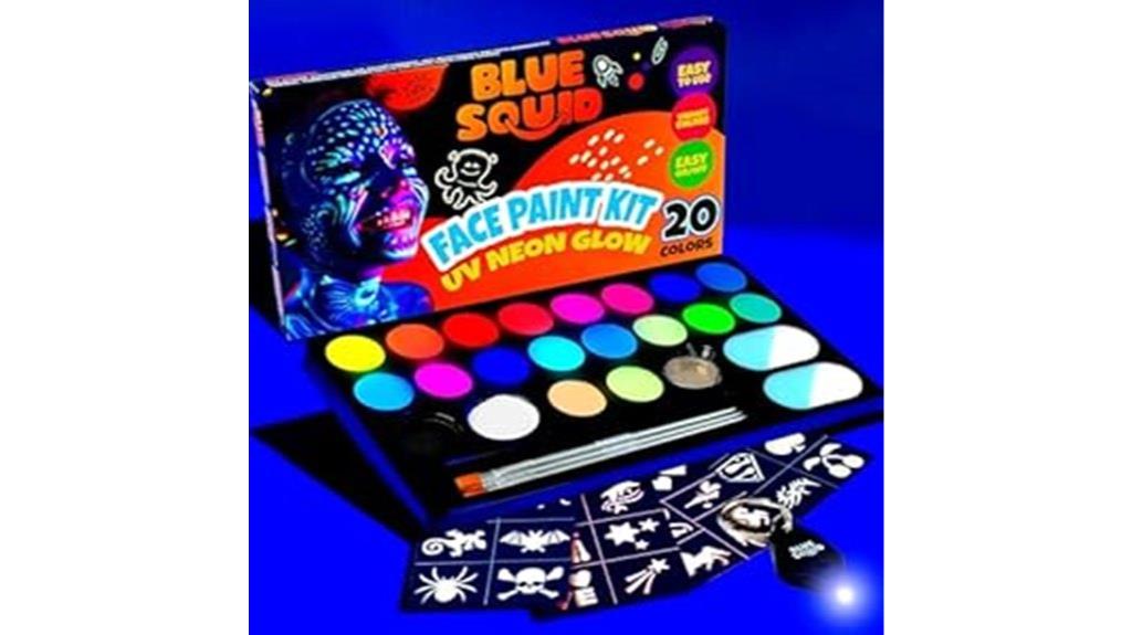 neon face body paint