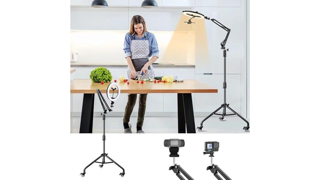 overhead phone stand with light