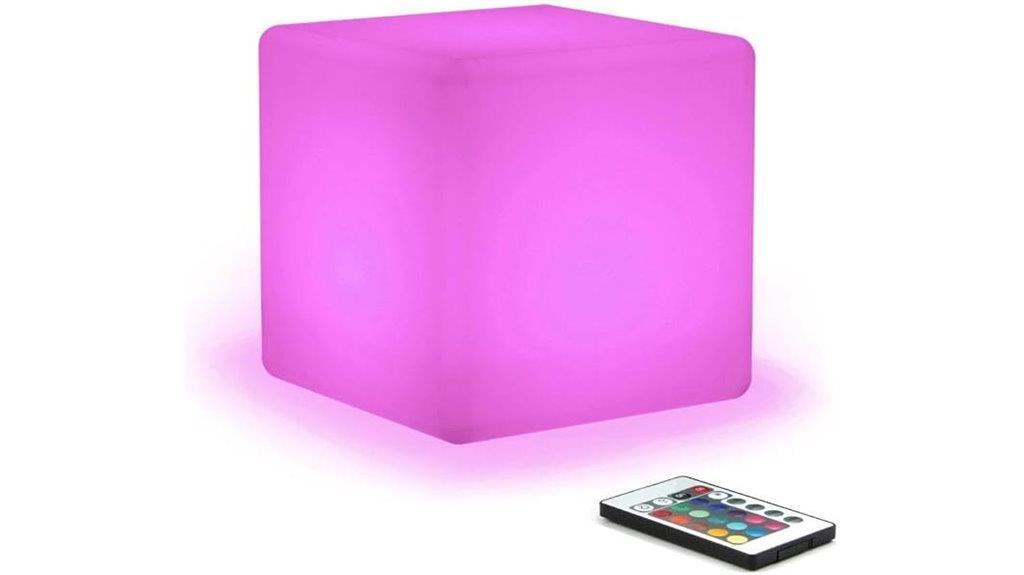 rechargeable led cube stool