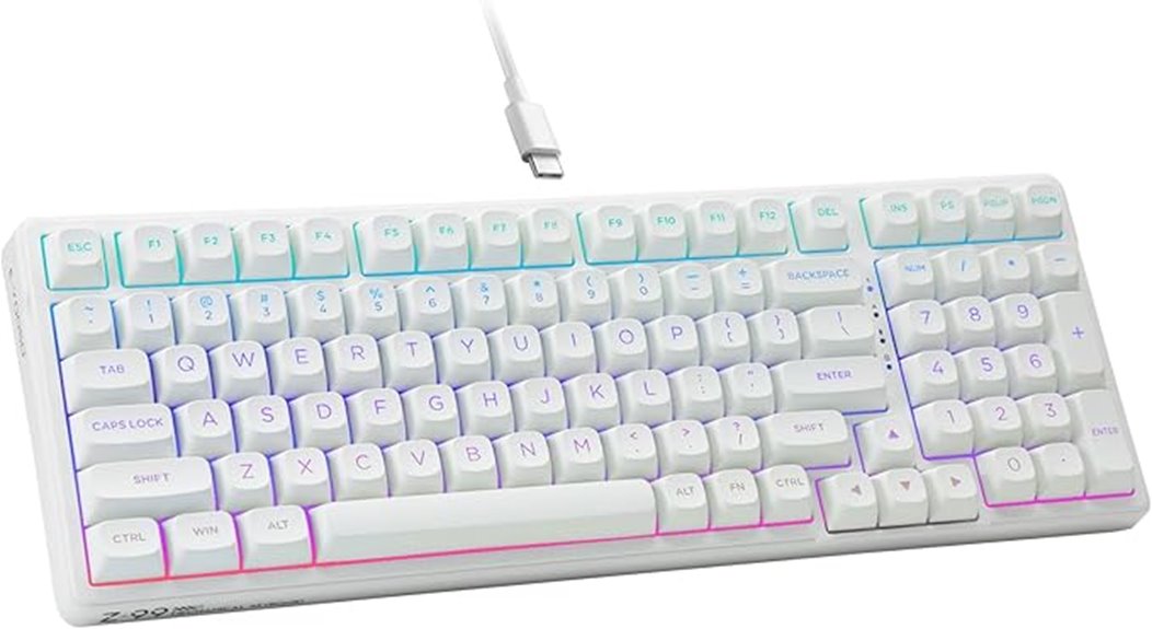 rgb white mechanical keyboard