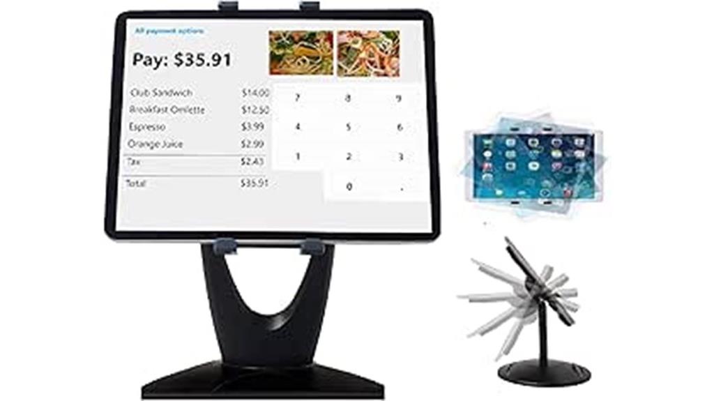rotating tablet pos stand