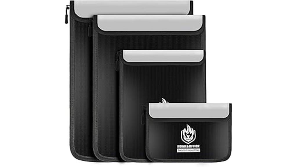set of four fireproof bags