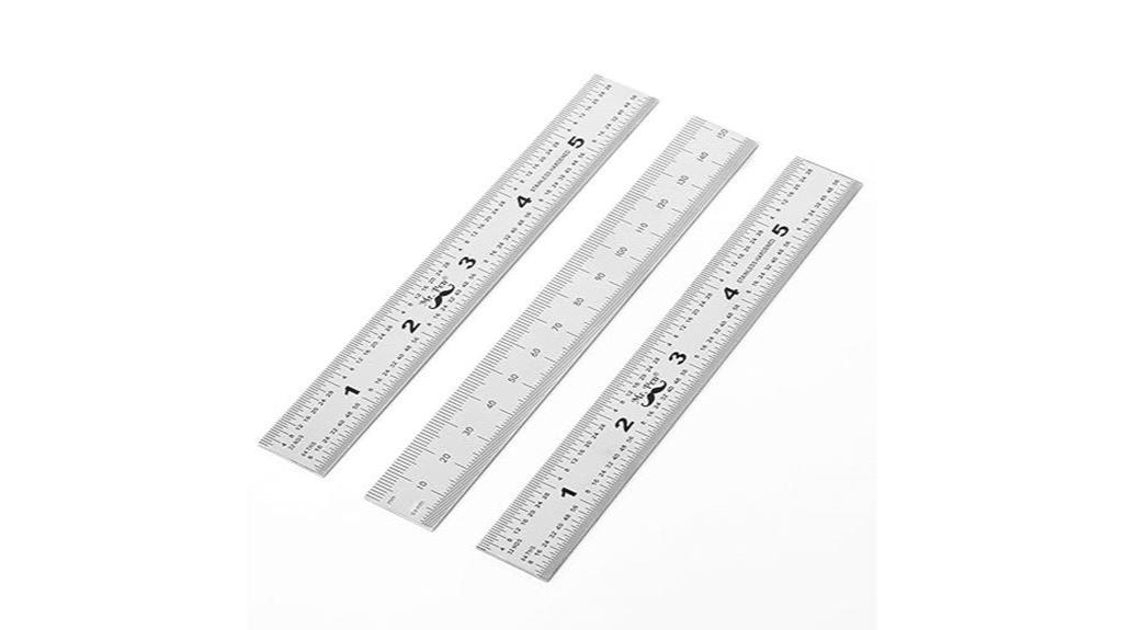 stainless steel 3 pack rulers