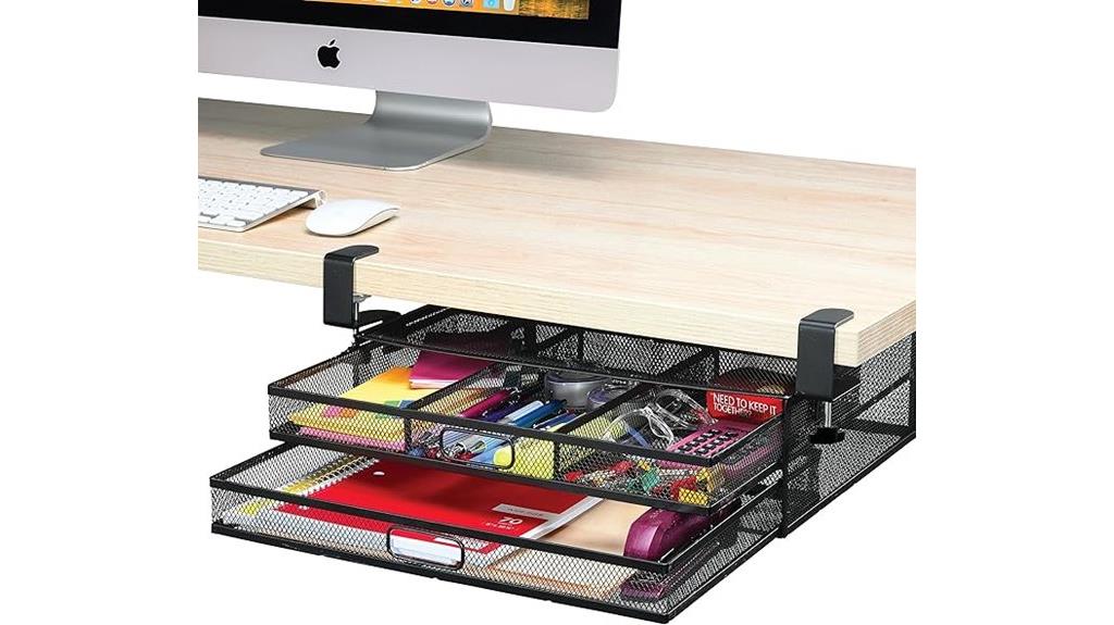 under desk storage clamp