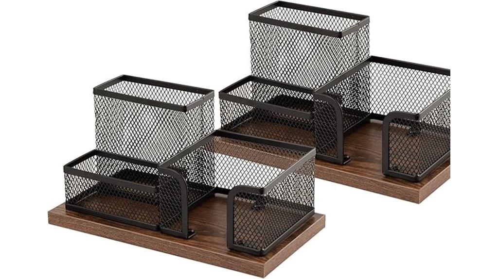 vintage wood mesh caddy