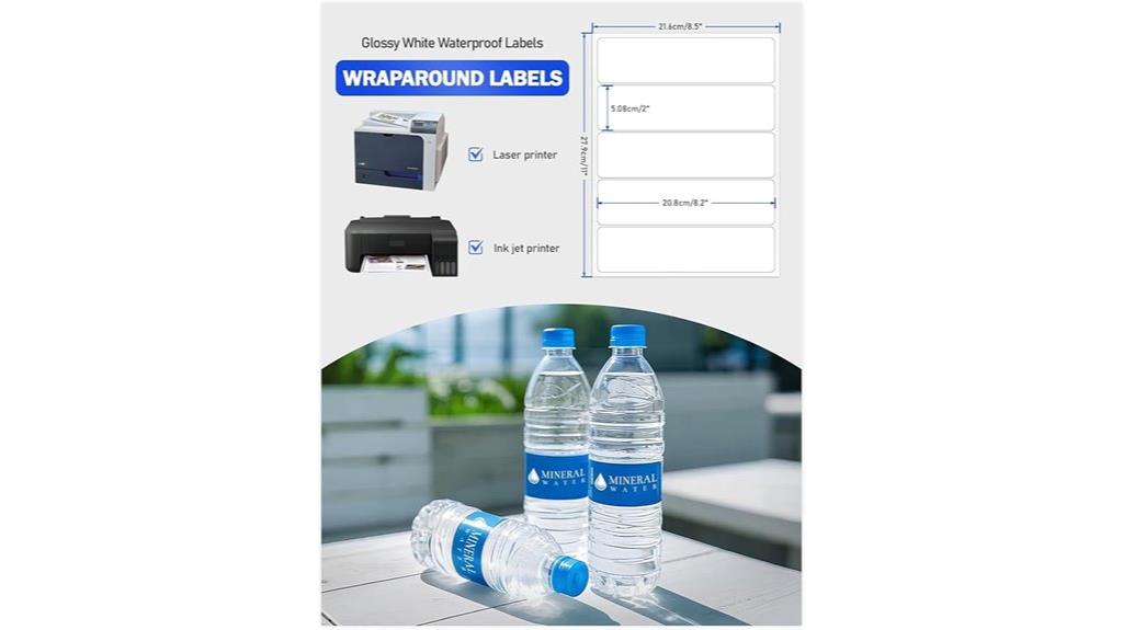 waterproof bottle label set