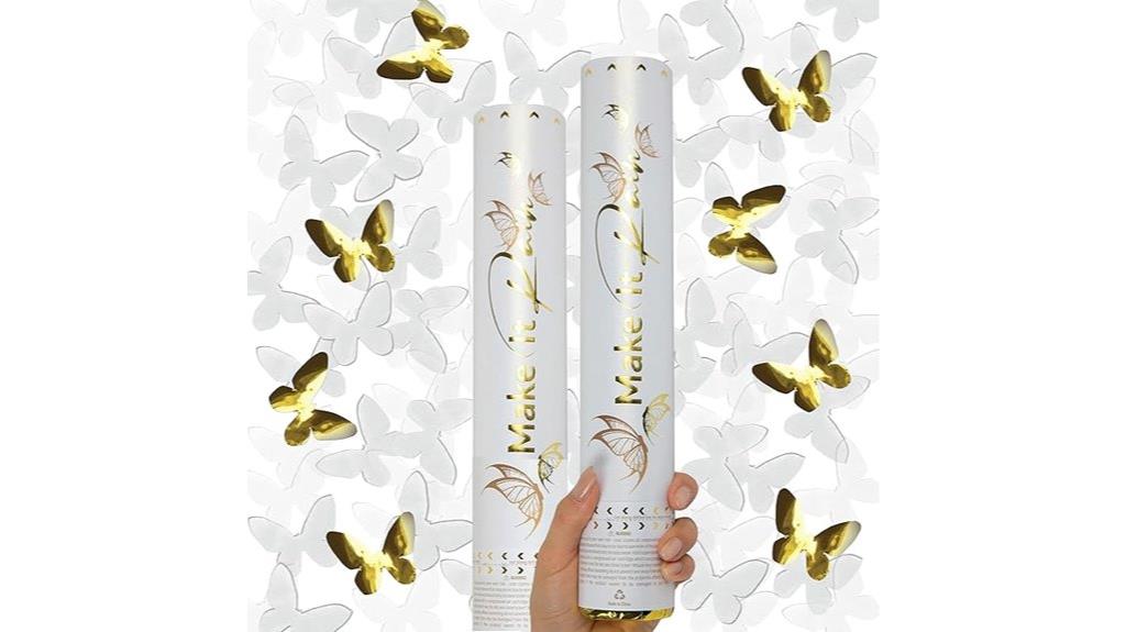 white confetti cannon poppers