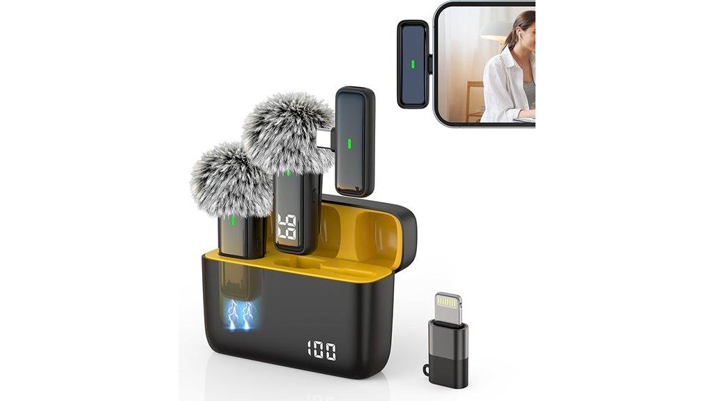 wireless lavalier microphone with charging case