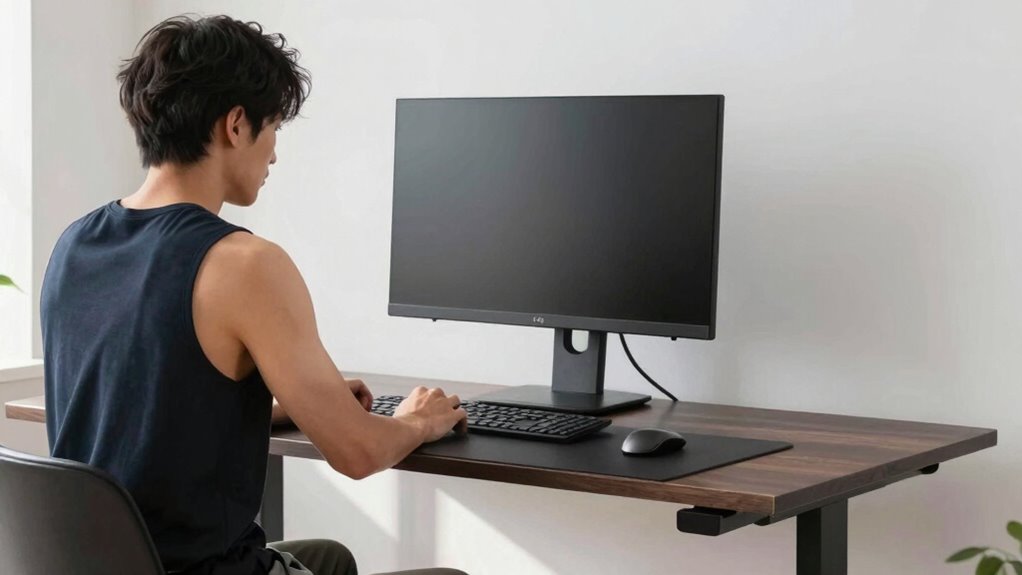 check desk height and eye level