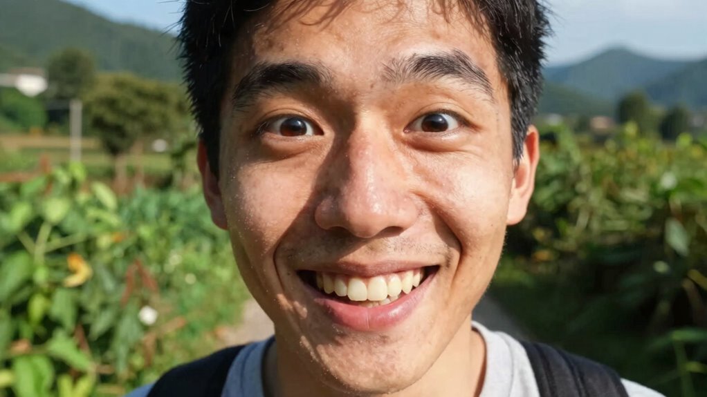 distorted facial features