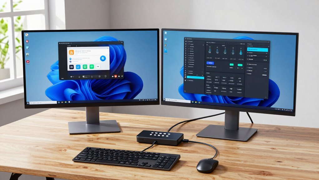 efficient ergonomic dual work setup