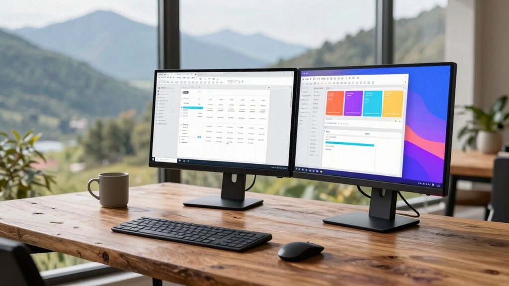 portable dual screen workspace setup