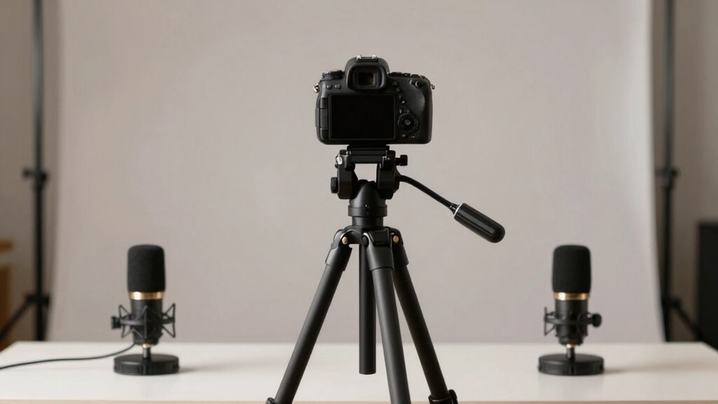 professional lighting and audio setup